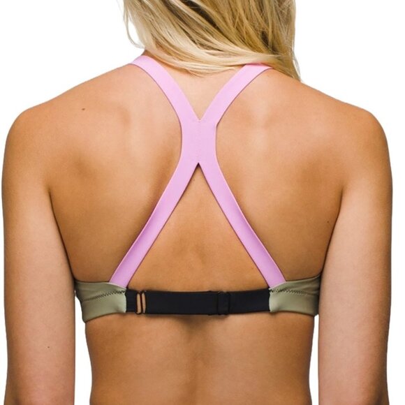 prAna Baja Bound Swim Top Size S | NWT | Black Colorblock | Stay-Put Fit  UPF 50 - Picture 3 of 4